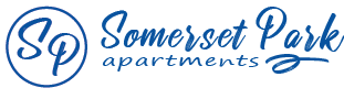 Somerset Park Apartments logo with blue and green color.